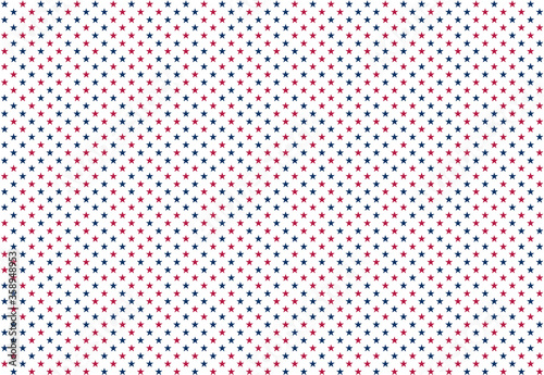 USA background with elements of the American flag. Abstract seamless pattern design for Independence day.