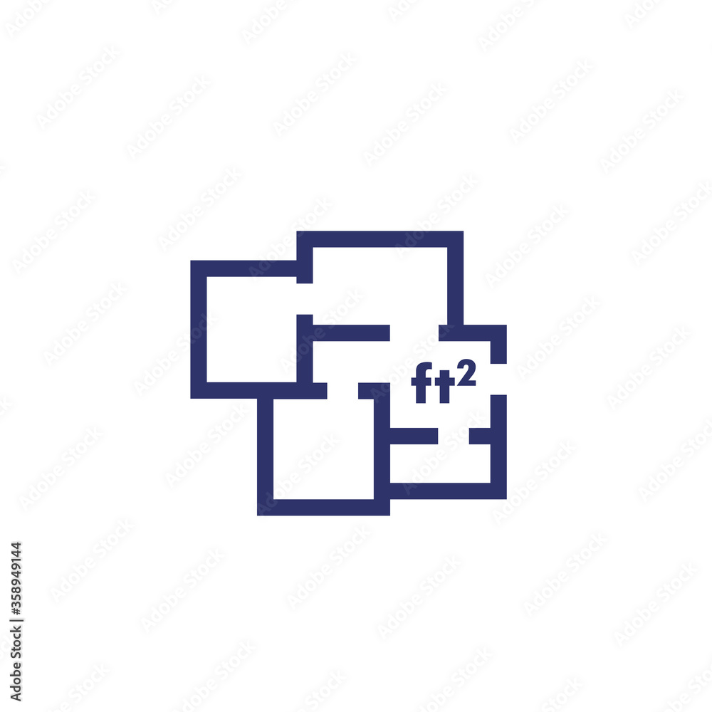 Home plan, apartment, room layout icon on white Home plan, apartment, room layout icon on white