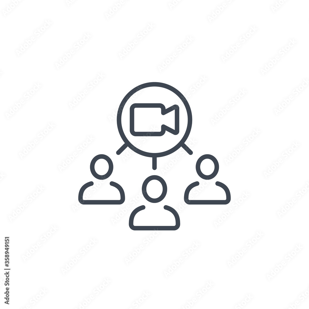 group video call line icon group video call line icon