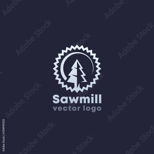 Sawmill logo design, vector icon