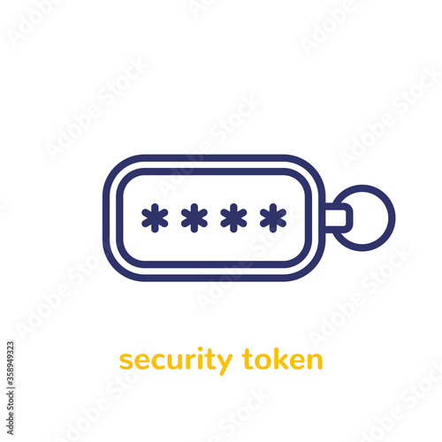 security token line icon, vector