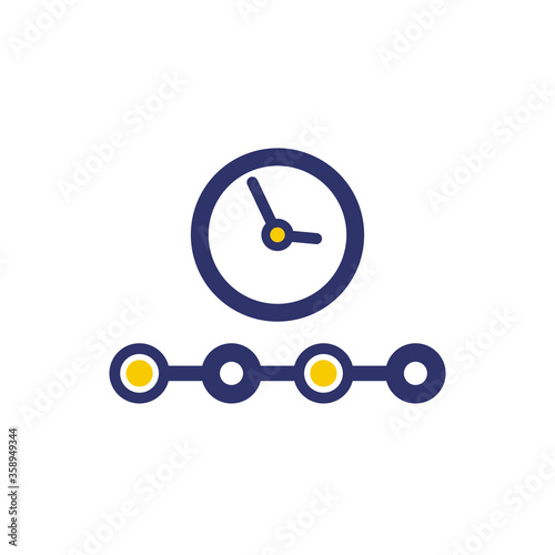 timeline icon on white, vector