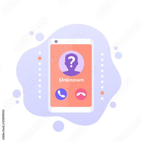 unknown caller, phone call vector icon