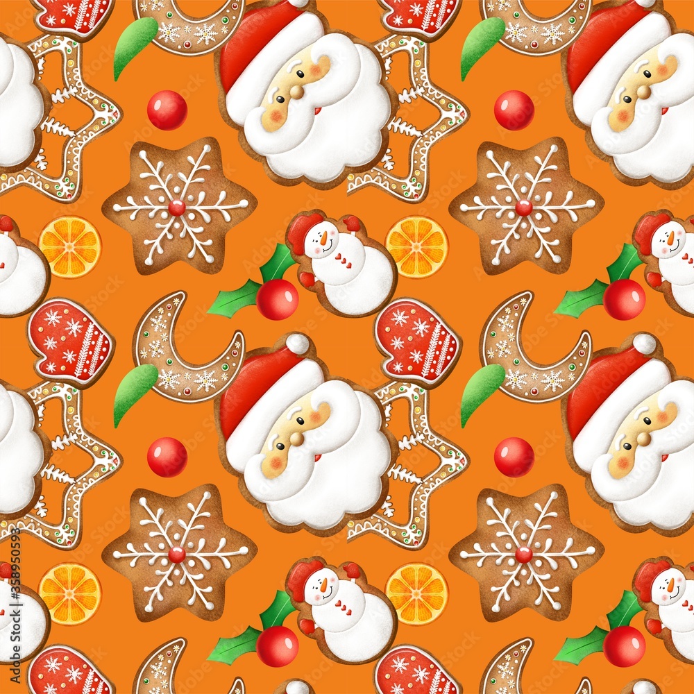 Christmas seamless print. Patterns for packaging, fabrics and patterns. Qualitative illustrations for your creativity. Christmas seamless print. Patterns for packaging, fabrics and patterns. Qualitative illustrations for your creativity.