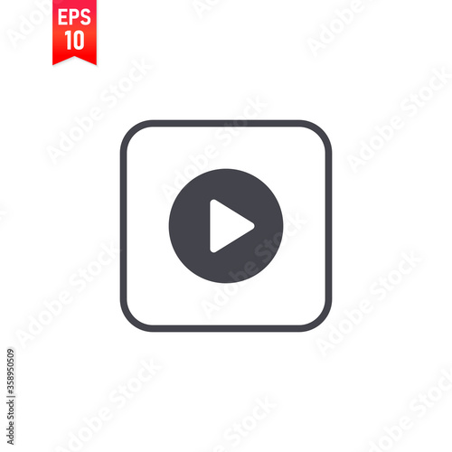 Сoncept play button icon. Vector image. Free Download Сoncept play button icon. Vector image. - GFXLoad
