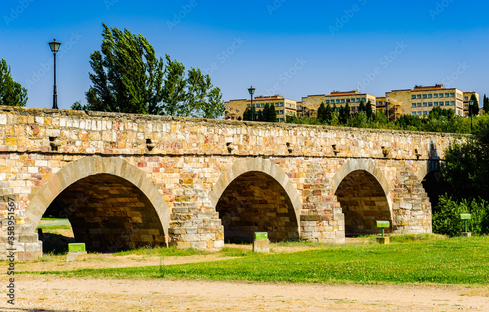 It's Roman bridge (1st century BC) of Salamanca, Spain