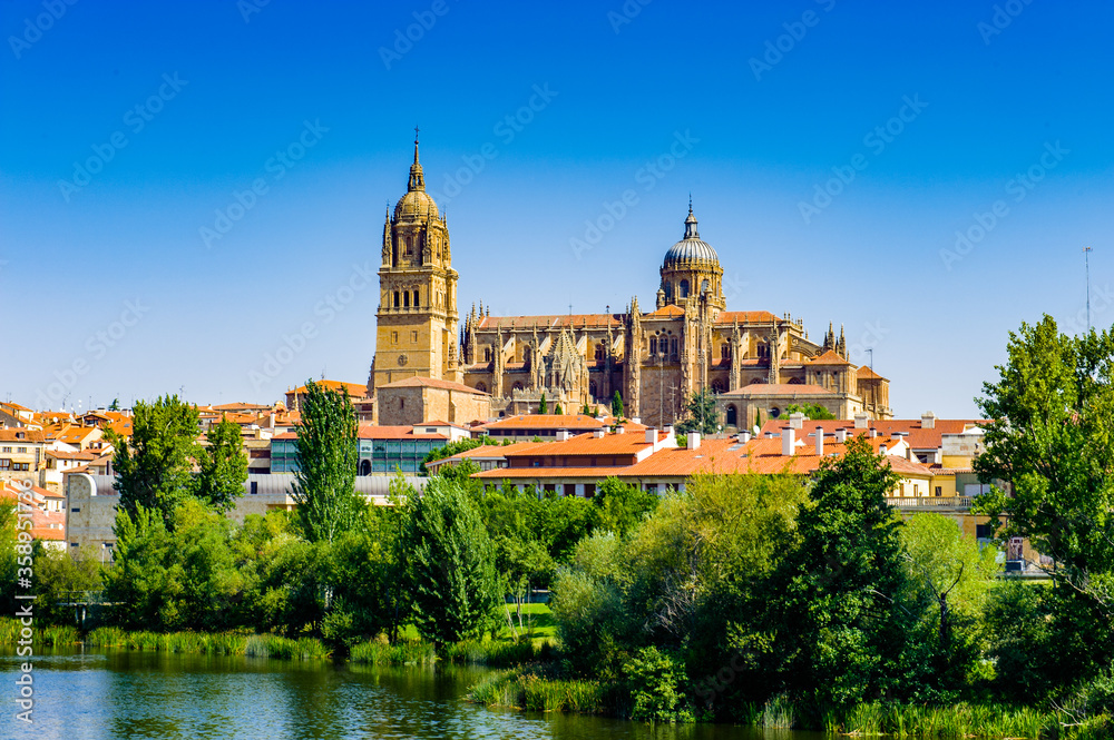 It's Old City of Salamanca, UNESCO World Heritage. And river Tormes, Salamanca, Spain