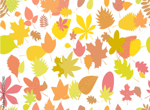 Seamless pattern of autumn leaves.