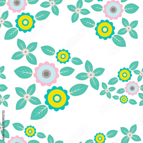 flower and leaves pattern background vector eps.10