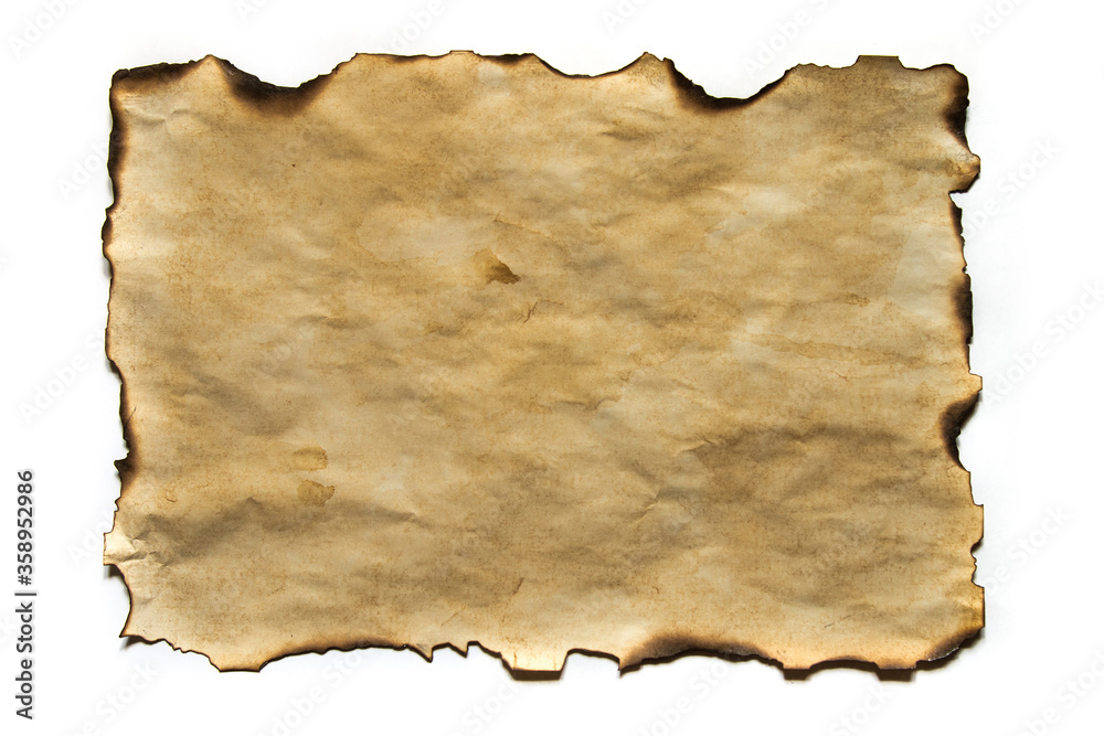 Fototapeta premium old yellow charred paper