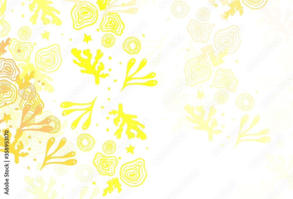 Light Red, Yellow vector texture with abstract forms.