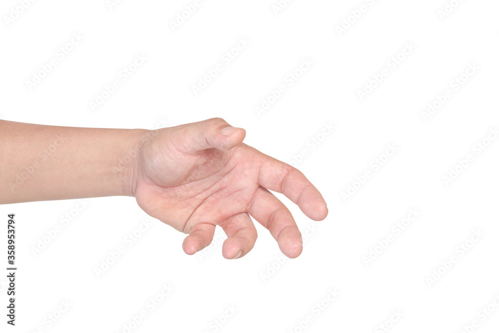Adult man hand isolated on white with clipping path Adult man hand isolated on white with clipping path