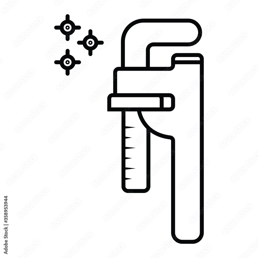 pipe wrench icon vector illustration pipe wrench icon vector illustration