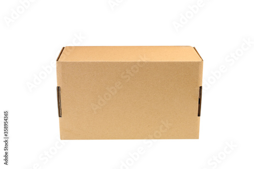  cardboard box or Brown corrugated carton box   isolated on white background with clipping path included. © prapann