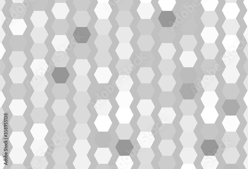 Light Gray vector background with hexagons.