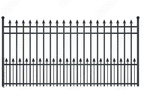 Grey steel fence. vector illustration