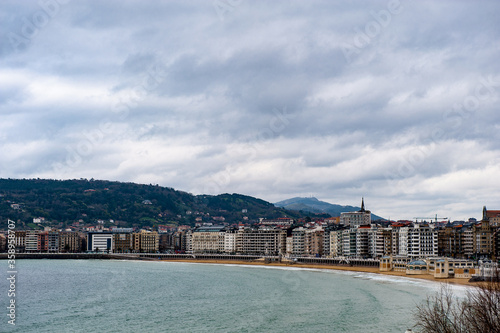 It's Nature and architecture of San Sebastian, Cantabrian Sea, Spain