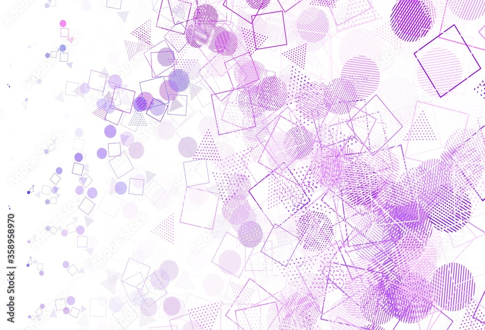 Light Purple vector texture with poly style with circles, cubes.