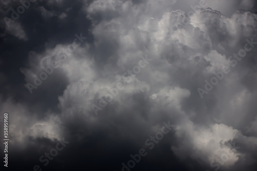Stormy rain big fluffy clouds abstract background