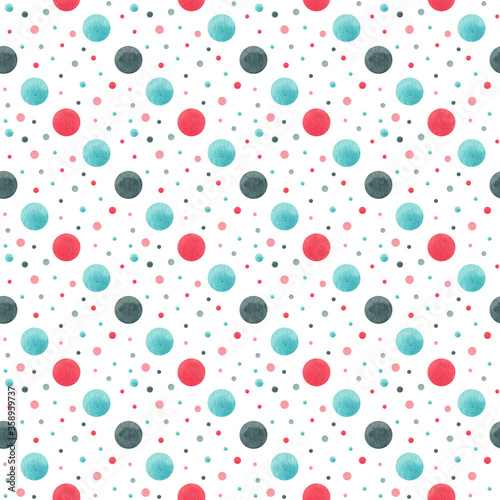 Polka dots Seamless pattern, dotted fabric texture colorful on white retro style background for kids blog, web design, scrapbooks, party or baby shower invitations and wedding cards.