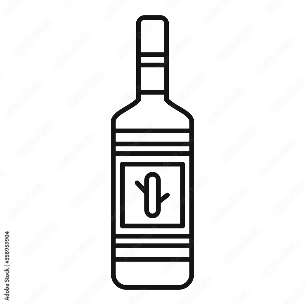 Tequila bottle icon. Outline tequila bottle vector icon for web design isolated on white background Tequila bottle icon. Outline tequila bottle vector icon for web design isolated on white background