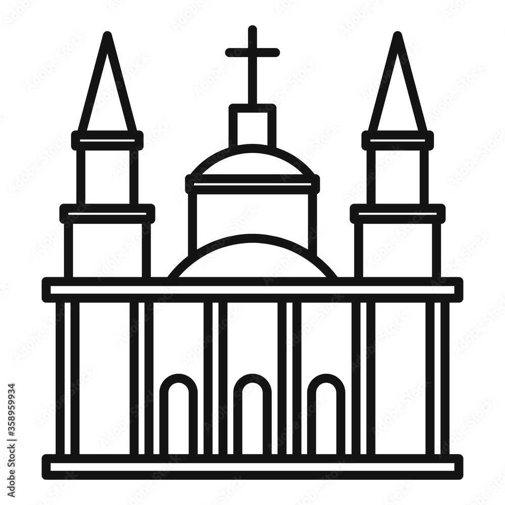 Mexican church icon. Outline mexican church vector icon for web design isolated on white background Mexican church icon. Outline mexican church vector icon for web design isolated on white background