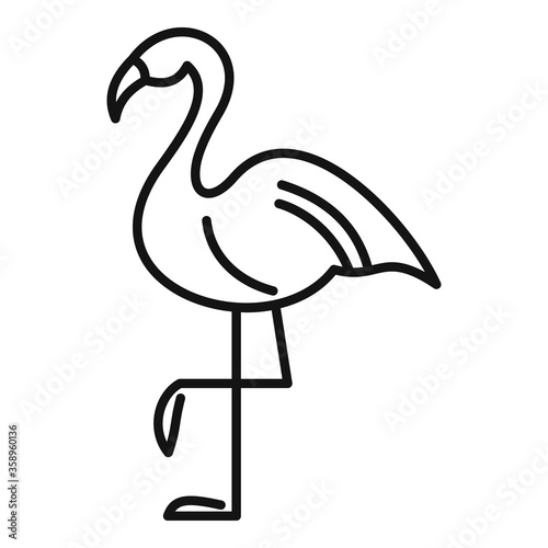 Flamingo bird icon. Outline flamingo bird vector icon for web design isolated on white background