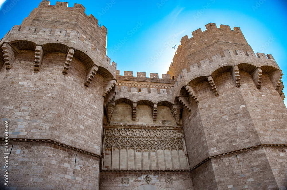 It's Torres de Serrans (Serrano Towers), one of the twelve gates that were found along the old medieval city wall in Valencia, Spain.