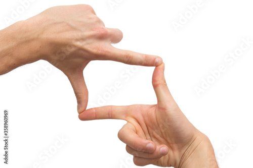two hands making a frame from fingers