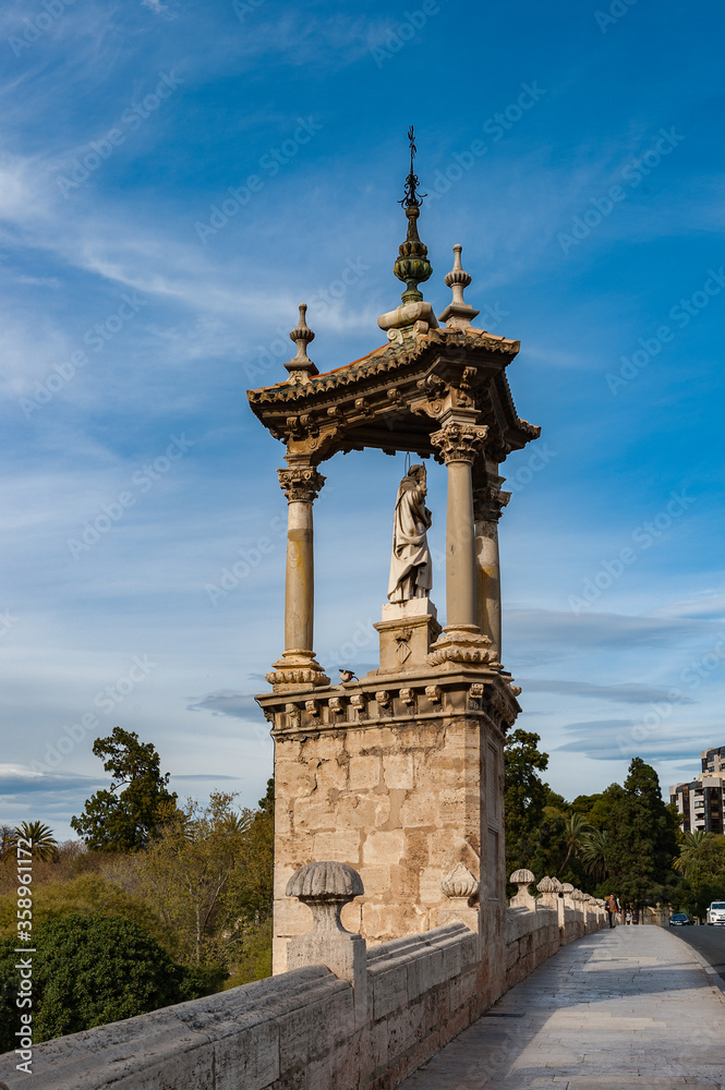 It's Roayl bridge decorative architecture, Valencia, Spain It's Roayl bridge decorative architecture, Valencia, Spain