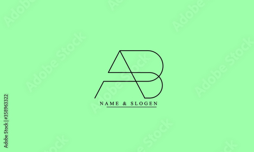 AB BA A B abstract vector logo monogram template