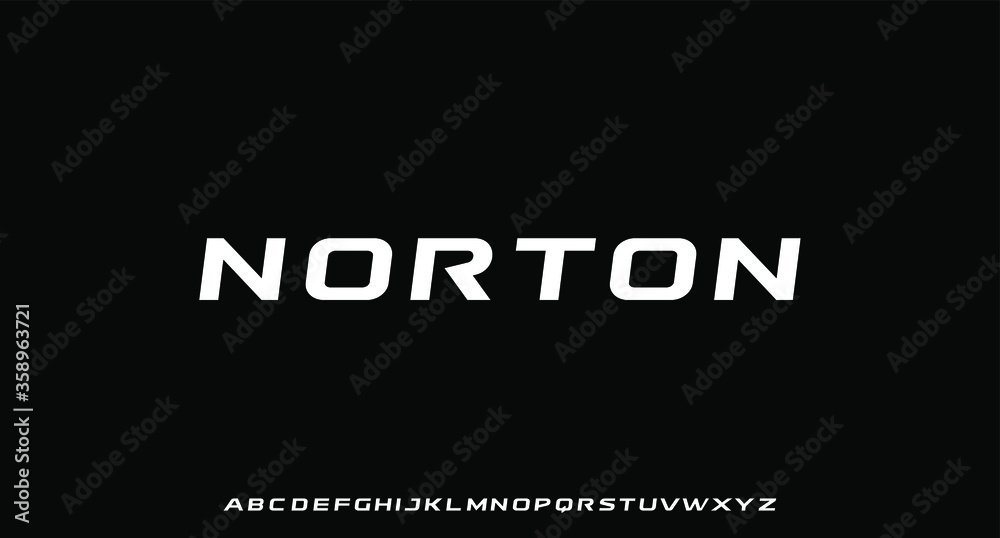 Fototapeta premium Norton, FUTURISTIC ELEGANT AND BOLD MODERN TYPEFACE