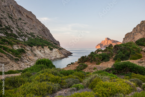Cap de formentor seen from Cala Bóquer beach, Mallorca island, Spain
