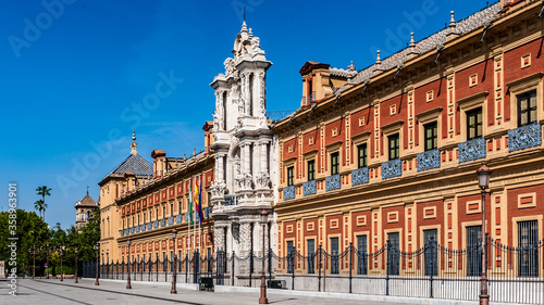 Obraz na płótnie It's San Telmo Palace, Seville, Spain. Seat of the presidency of the Andalusian Autonomous Government. w salonie