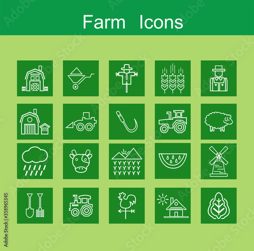 Farming icons  set, Contains of village,house,countryside, vector design.