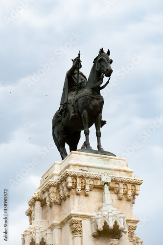 It's Bronze equestrian statue of Ferdinand III of Castile in the Plaza Nueva, Sevilla © Anton Ivanov Photo