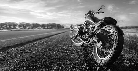 Freedom. Motorbike under sky