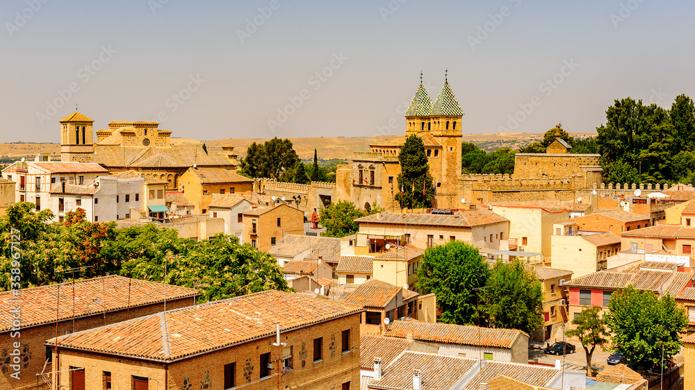 Beautiful cityscape of the old medieval town Toledo, Spain