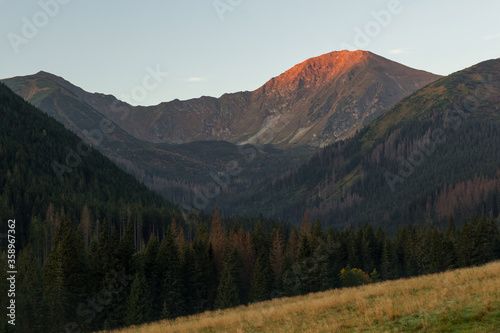Panoramic view of Tatra mountains in Poland
