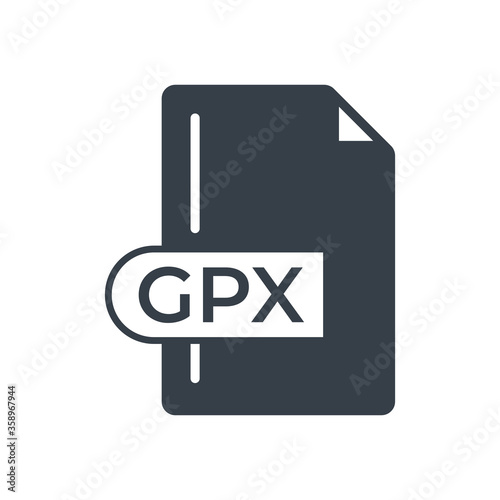 GPX File Format Icon. GPX extension filled icon.