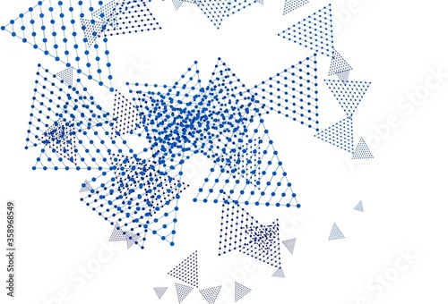 Light BLUE vector pattern with polygonal style with circles.