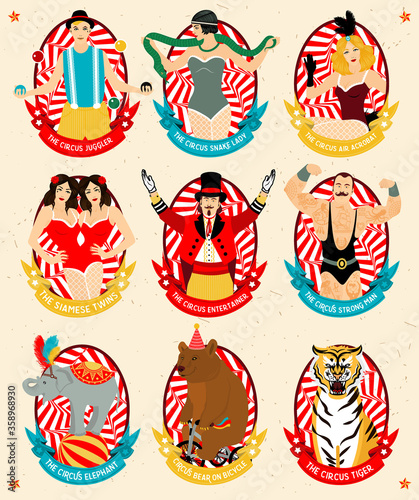Circus collection. Vector illustration.