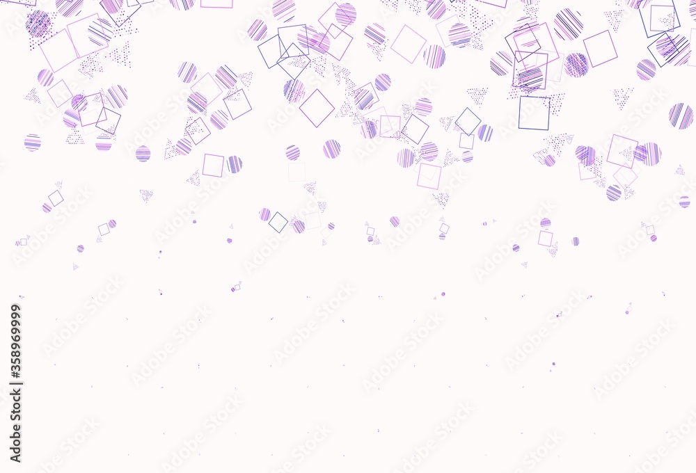 Obraz premium Light Pink, Yellow vector background with triangles, circles, cubes.