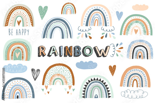 Colorful Rainbow Boho Elements