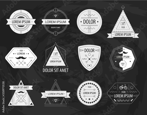 set of vector hipster modern labels, icons