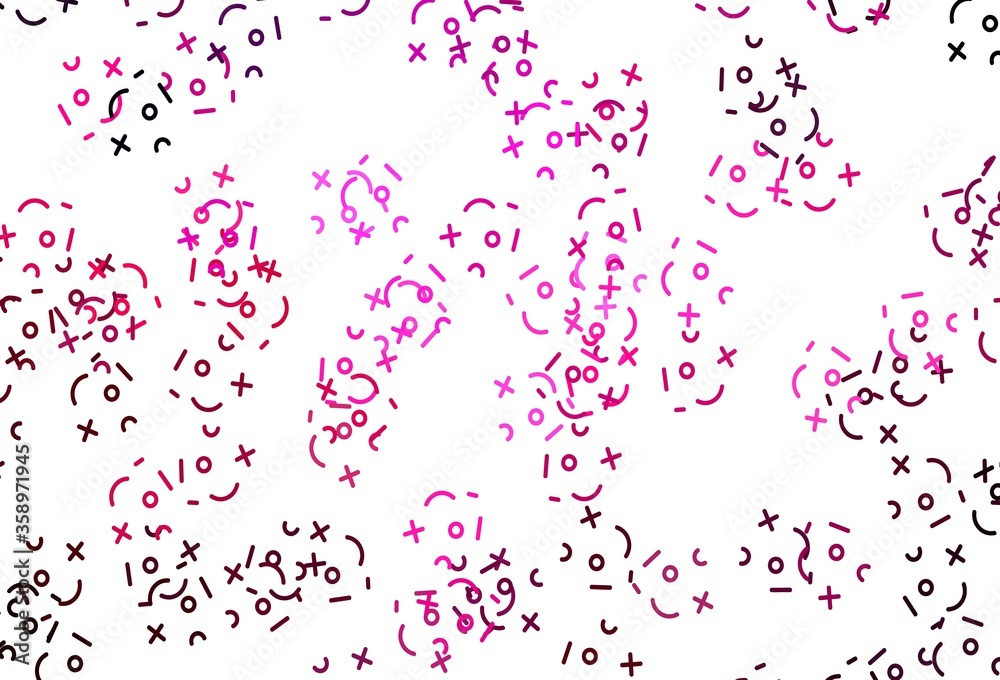 Light Pink vector pattern with Digit symbols. Light Pink vector pattern with Digit symbols.