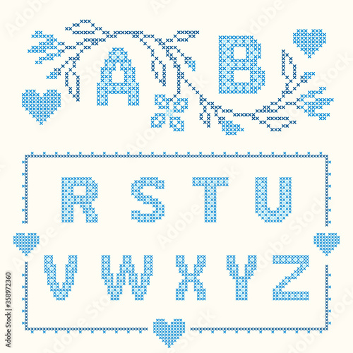 Cross-stitch embroidery in Ukrainian style