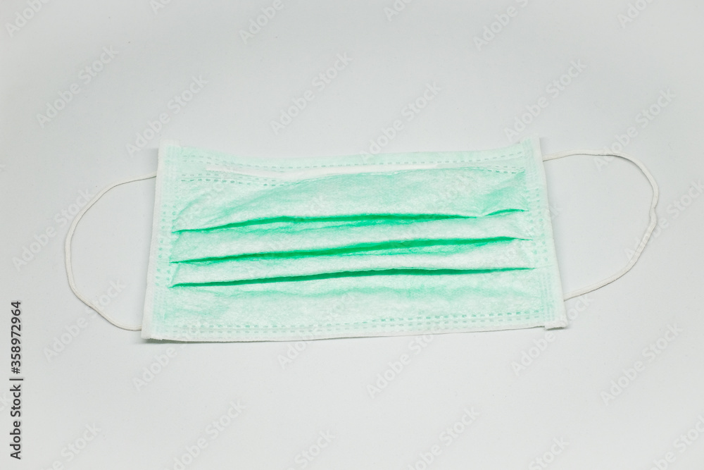 Disposal face mask. green color