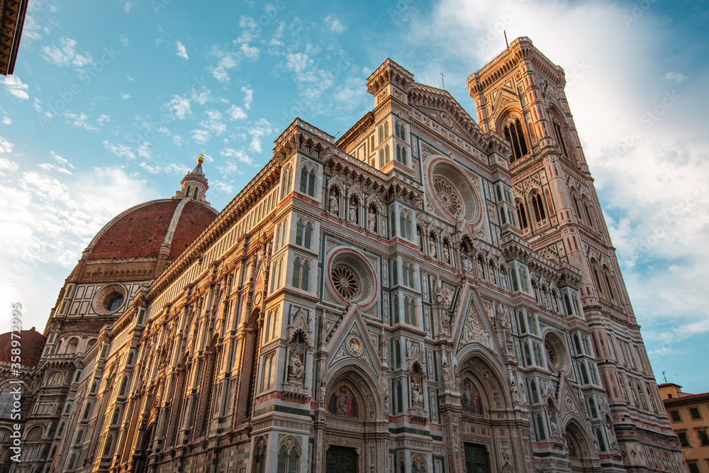 Sunrise view of cathedral of santa maria del fiore in florence italy Sunrise view of cathedral of santa maria del fiore in florence italy