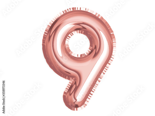 rose gold pink alphaet nine air balloon for baby shower celebrate decoration party